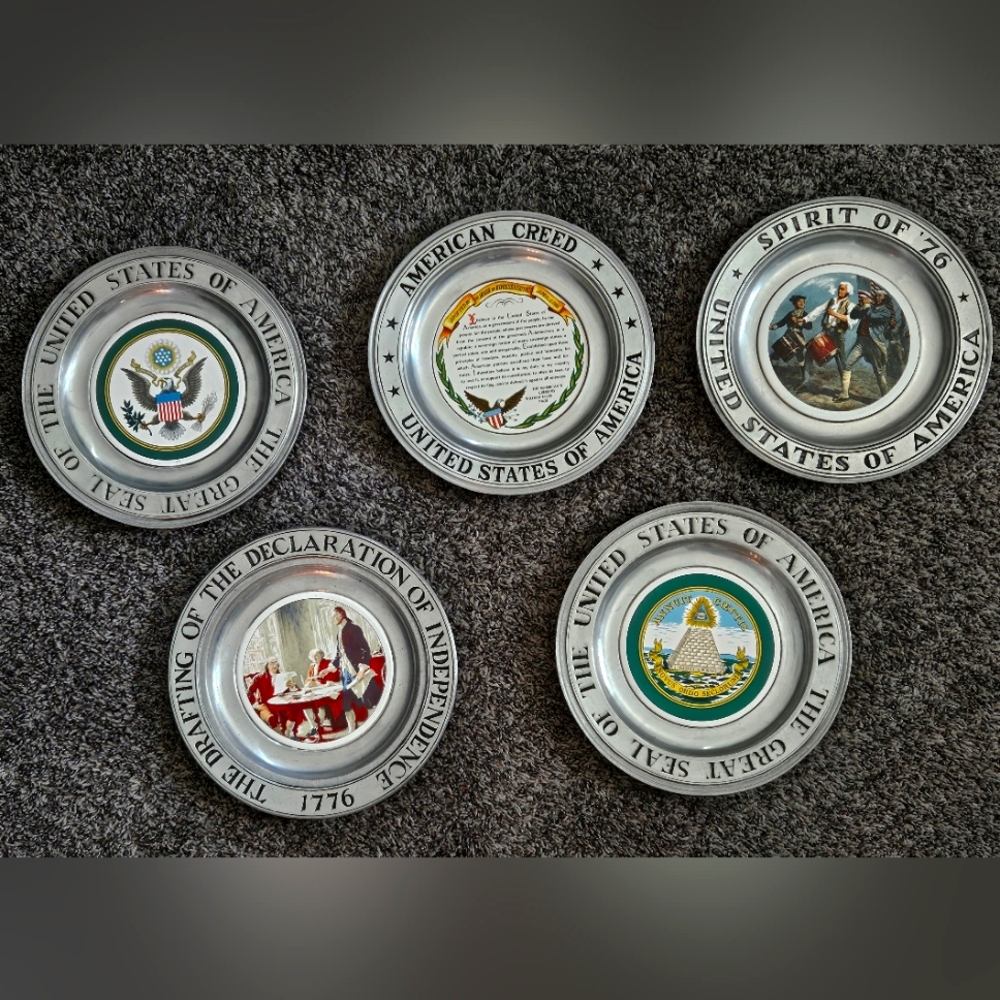United States of America Commemorative Plates William Armetale Pewter Aluminum